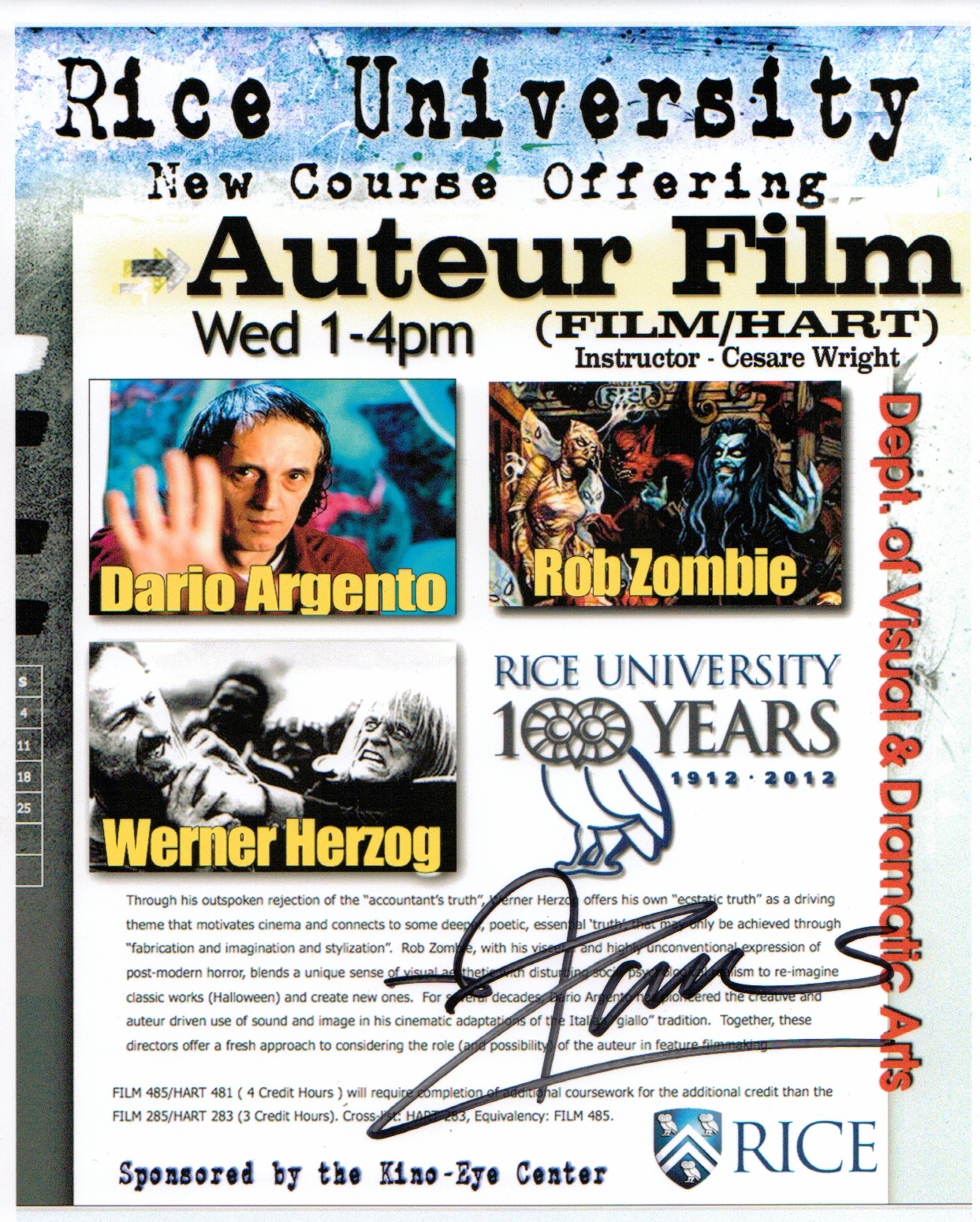 zombie signed poster